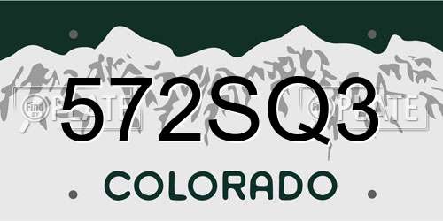572SQ3 Colorado License Plate