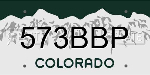 573BBP Colorado License Plate