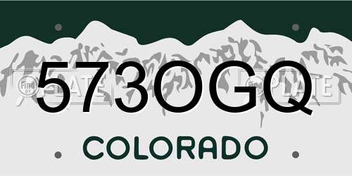 573OGQ Colorado License Plate