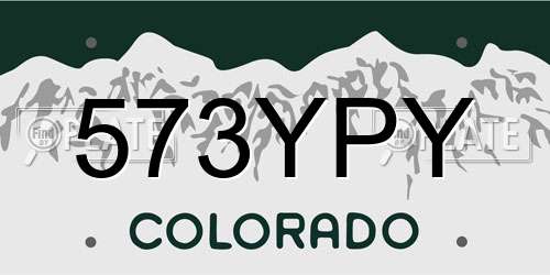 573YPY Colorado License Plate