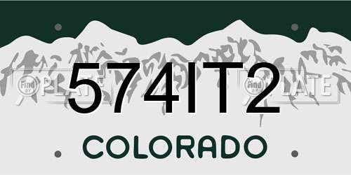 574IT2 Colorado License Plate