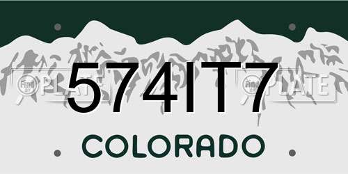 574IT7 Colorado License Plate