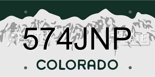 574JNP Colorado License Plate