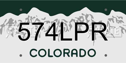 574LPR Colorado License Plate