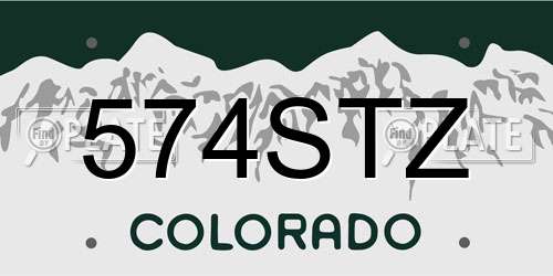 574STZ Colorado License Plate