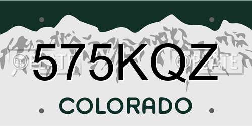 575KQZ Colorado License Plate