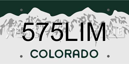 575LIM Colorado License Plate