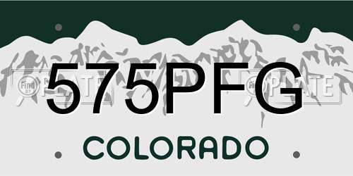 575PFG Colorado License Plate