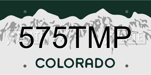 575TMP Colorado License Plate