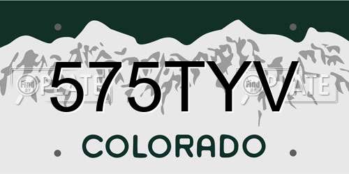 575TYV Colorado License Plate