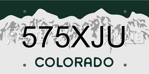 575XJU Colorado License Plate