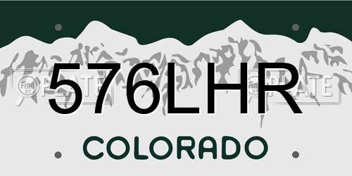 576LHR Colorado License Plate