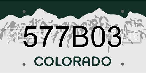 577B03 Colorado License Plate