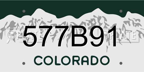 577B91 Colorado License Plate