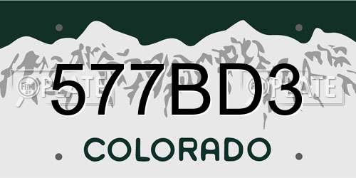 577BD3 Colorado License Plate