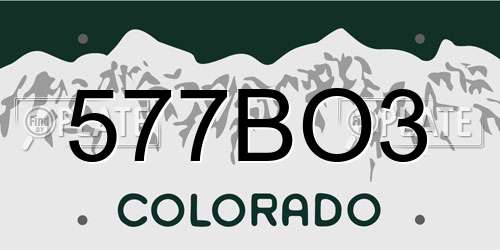 577BO3 Colorado License Plate