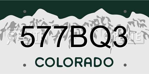 577BQ3 Colorado License Plate