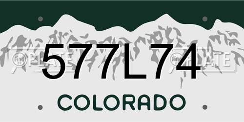577L74 Colorado License Plate