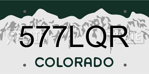 577LQR Colorado License Plate