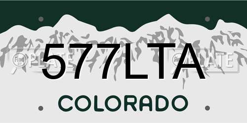 577LTA Colorado License Plate