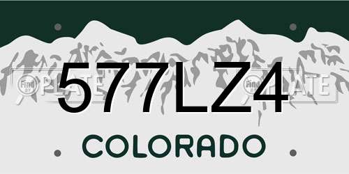 577LZ4 Colorado License Plate