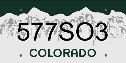 577SO3 Colorado License Plate