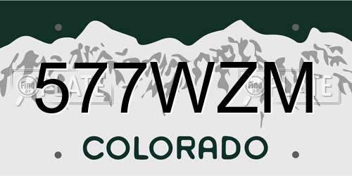 577WZM Colorado License Plate