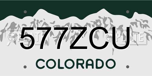 577ZCU Colorado License Plate