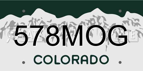 578MOG Colorado License Plate