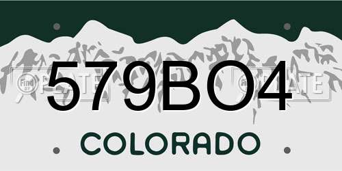 579BO4 Colorado License Plate