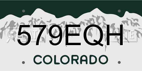 579EQH Colorado License Plate