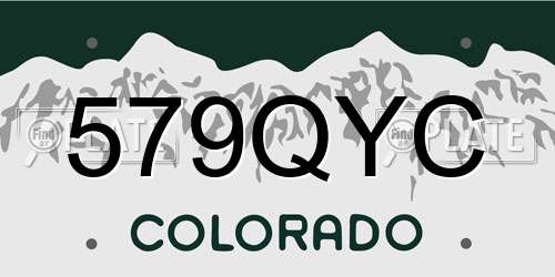 579QYC Colorado License Plate
