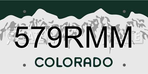 579RMM Colorado License Plate