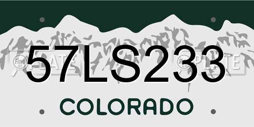 57LS233 Colorado License Plate