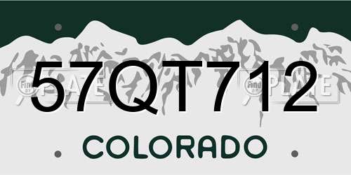 57QT712 Colorado License Plate