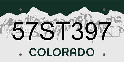 57ST397 Colorado License Plate