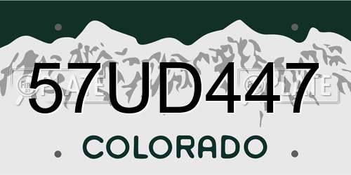 57UD447 Colorado License Plate