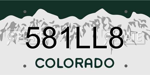 581LL8 Colorado License Plate