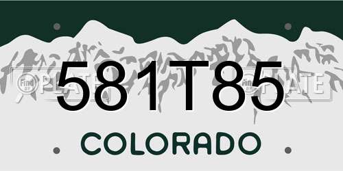 581T85 Colorado License Plate