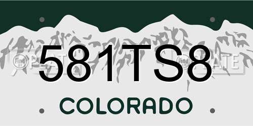 581TS8 Colorado License Plate