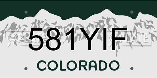 581YIF Colorado License Plate