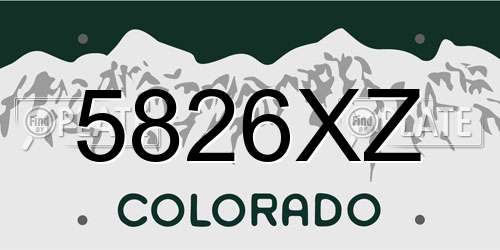 5826XZ Colorado License Plate