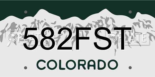 582FST Colorado License Plate