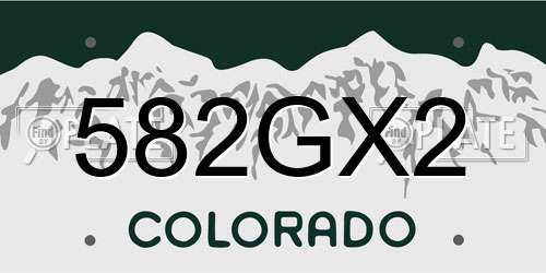 582GX2 Colorado License Plate