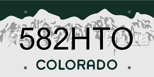 582HTO Colorado License Plate