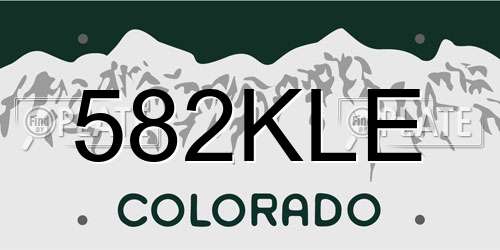 582KLE Colorado License Plate