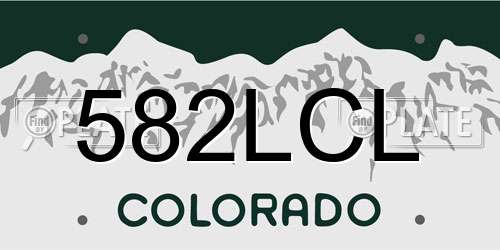 582LCL Colorado License Plate