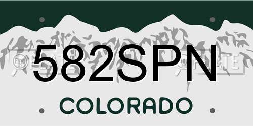 582SPN Colorado License Plate
