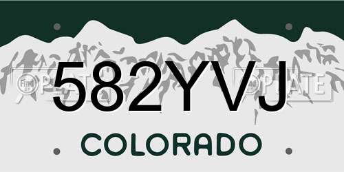582YVJ Colorado License Plate
