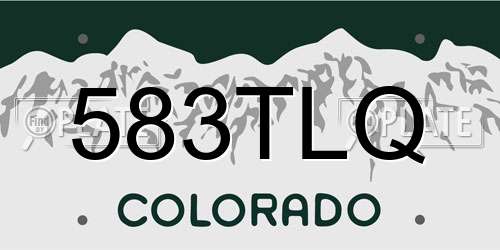 583TLQ Colorado License Plate
